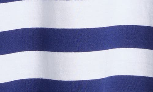 Madewell Stripe Oversize Long Sleeve Crewneck T-shirt In Bright Cobalt