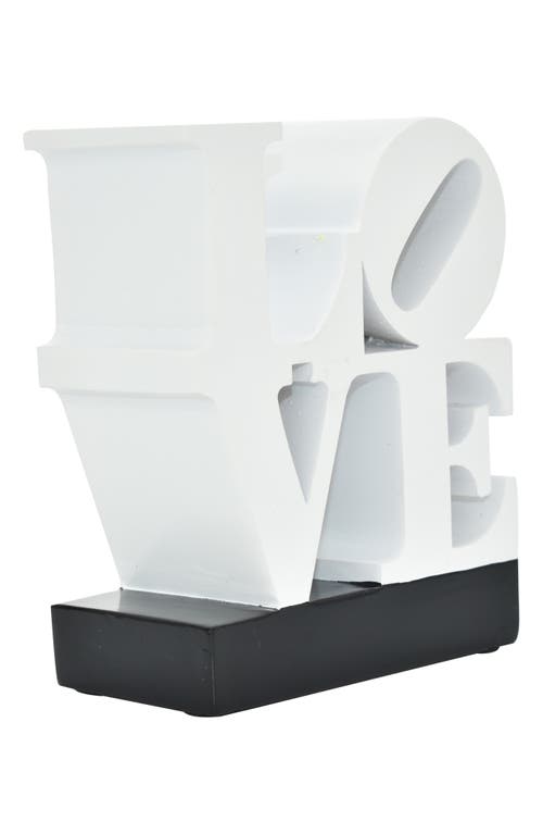 Kinetic Love Sign Sculpture In White