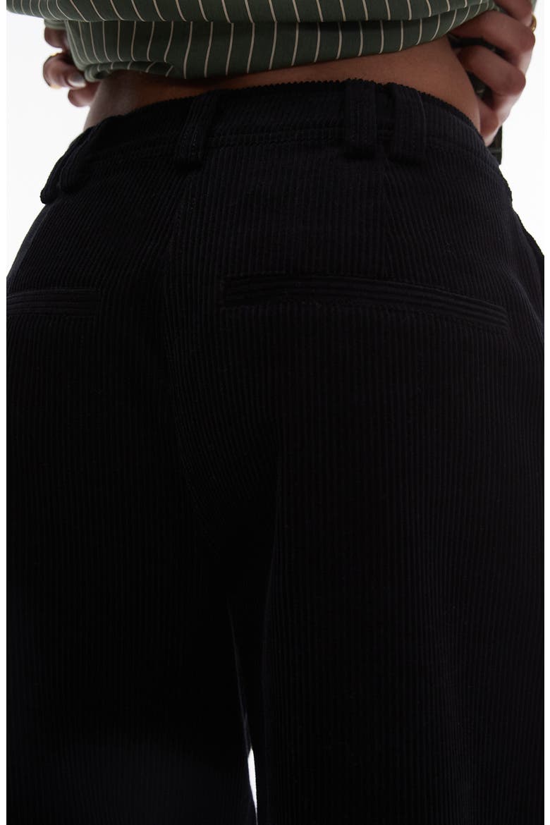 Corduroy Ankle Pants, Alternate, color, BLACK