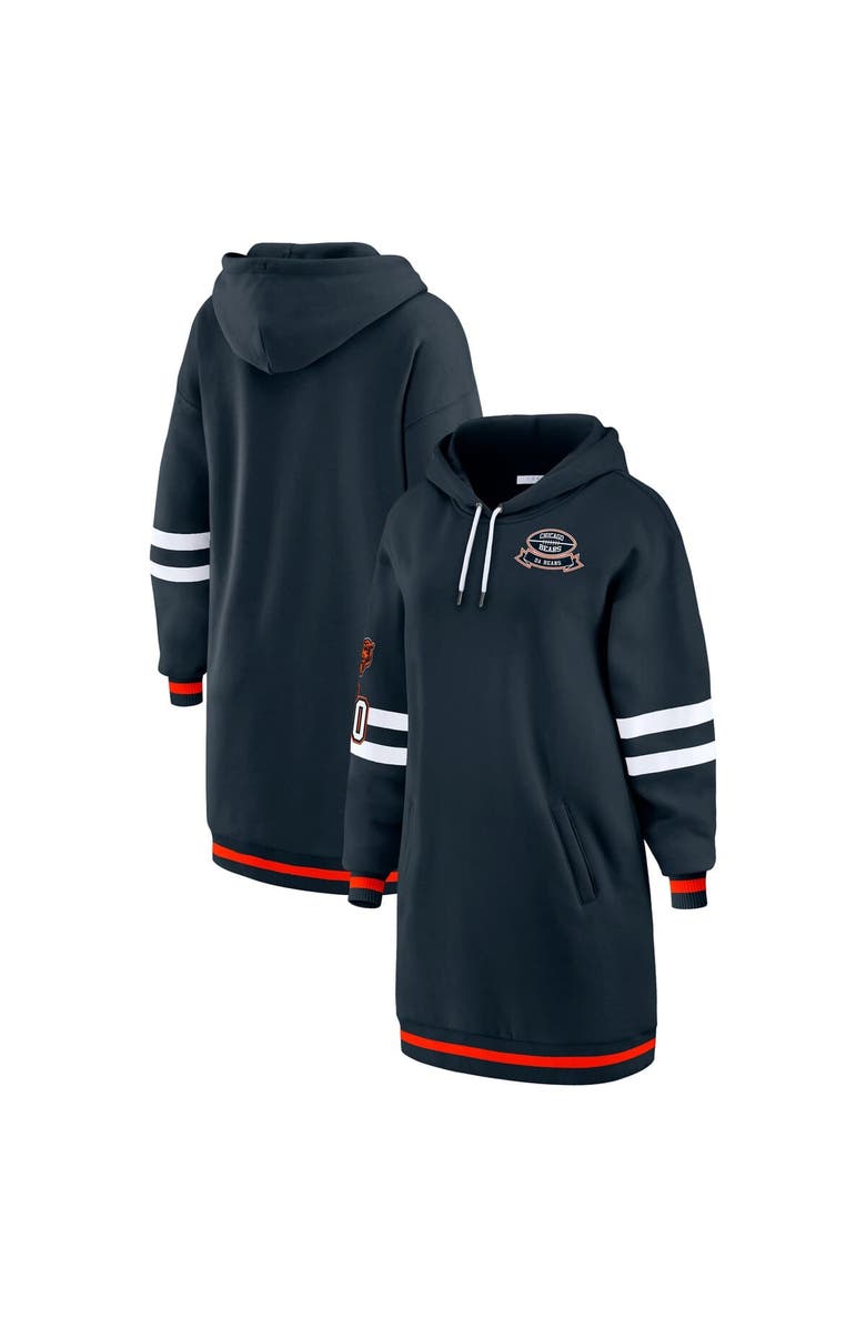 WEAR by Erin Andrews Women's WEAR by Erin Andrews Navy Chicago Bears Hoodie Dress, Main, color, 