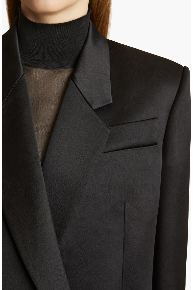 Willow Satin Blazer, Alternate, color, BLACK