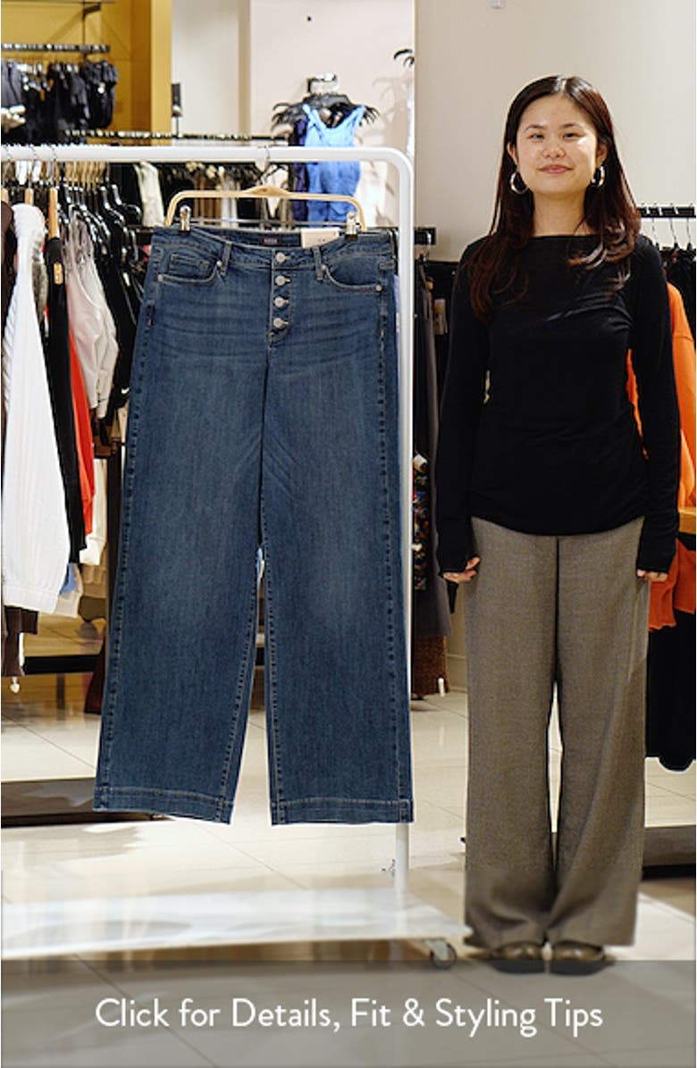 Teresa Cool Embrace<sup>®</sup> Exposed Button Wide Leg Jeans, sales video thumbnail