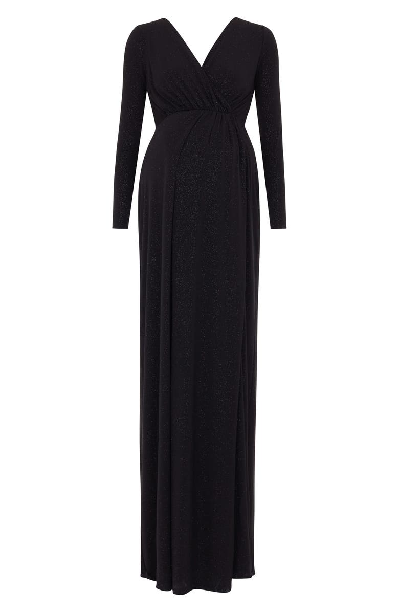 Tiffany Rose Isabella Long Sleeve Glitter Maternity Gown, Alternate, color, 