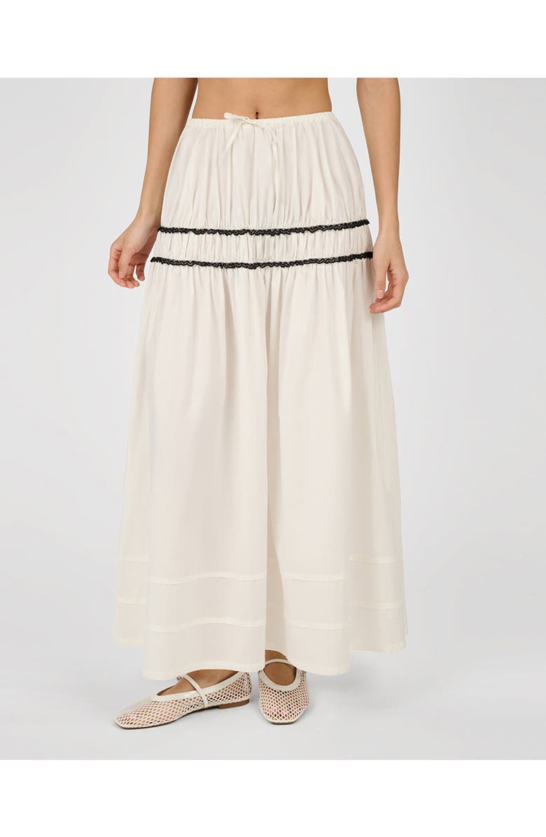 WeWoreWhat Tiered Midi Skirt, Main, color, White