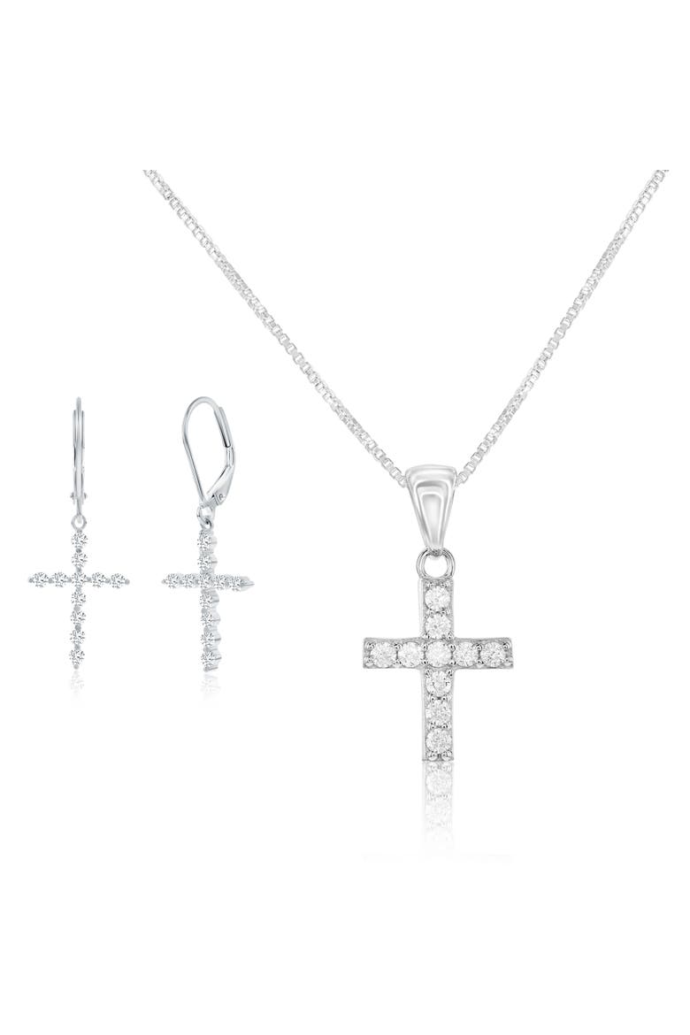 Sterling Silver Cross Jewelry Set, Main, color, Silver