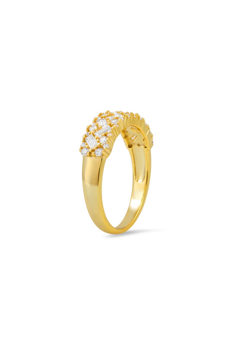 Sterling Silver CZ Band Ring, Alternate, color, GOLD