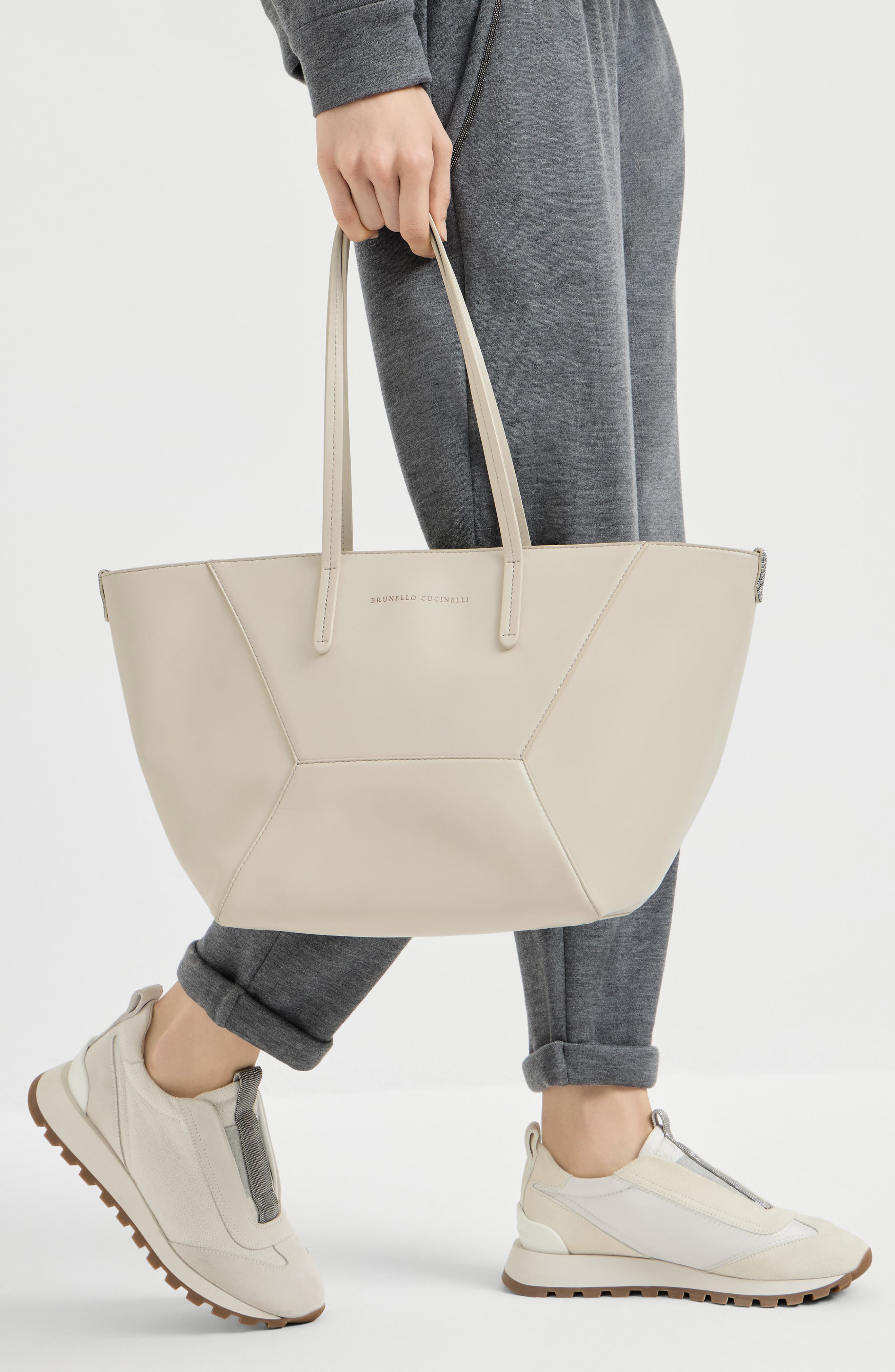 BC Duo small bag in calfskin with monili, Alternate, color, Ivory