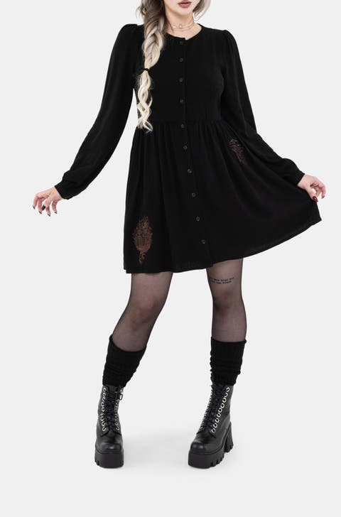 Hexborn Linen-blend Baba Yaga Mini Dress