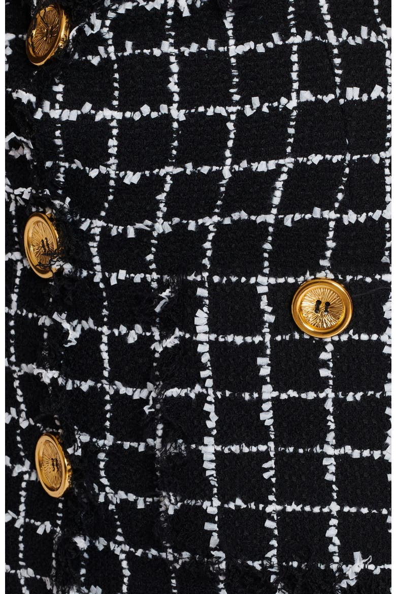 Tweed pencil skirt with buttons, Alternate, color, black