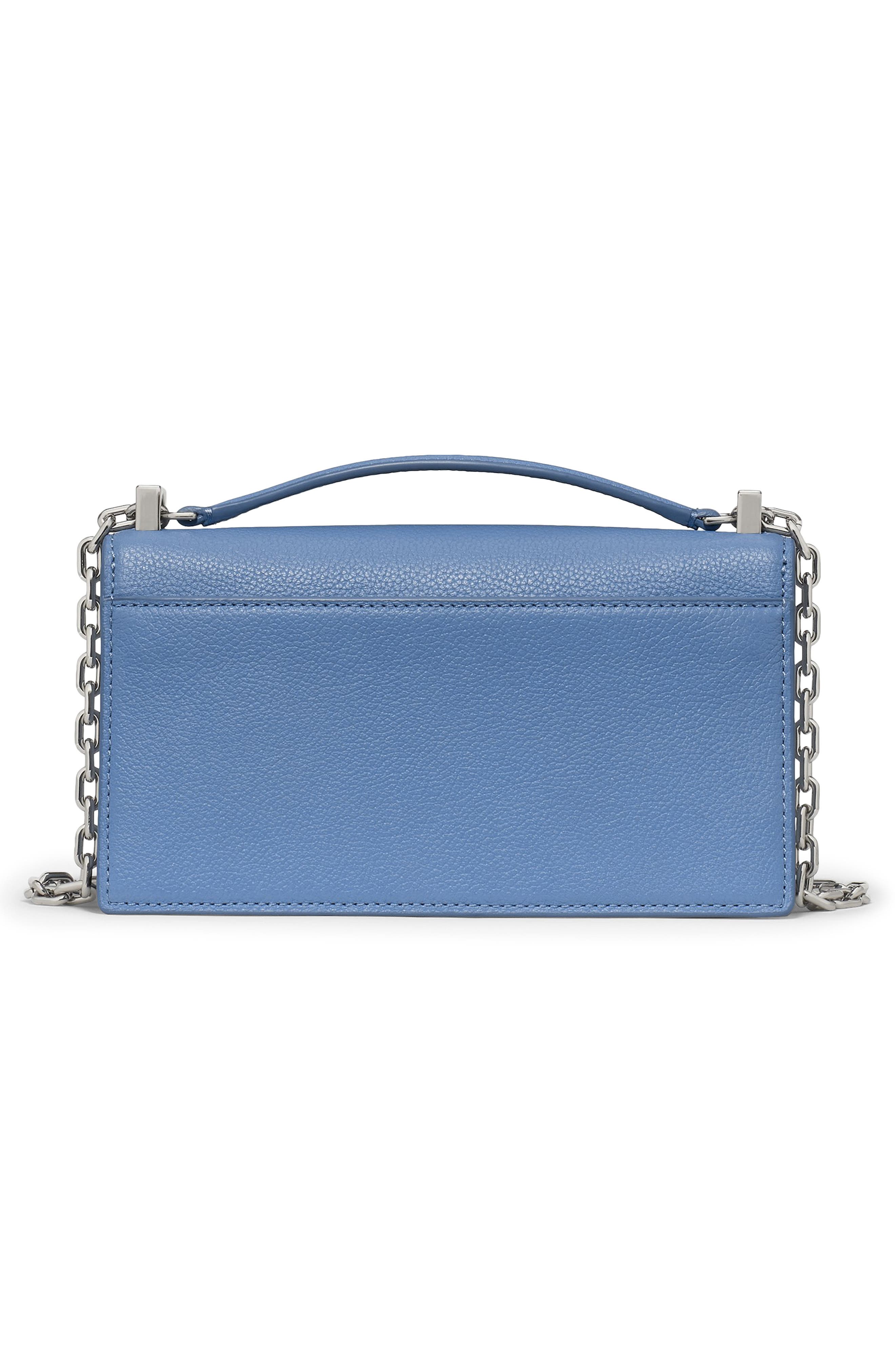 Kate Spade New York deco pebble leather convertible crossbody bag, Alternate, color, Blue