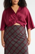 Renee C Satin Front Twist Top
