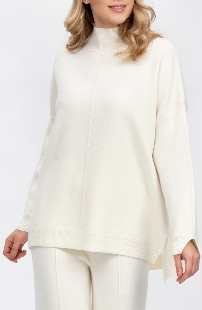 PIETRO BRUNELLI MATERNITY Meribel Maternity Turtleneck Sweater, Main, color, Cream White