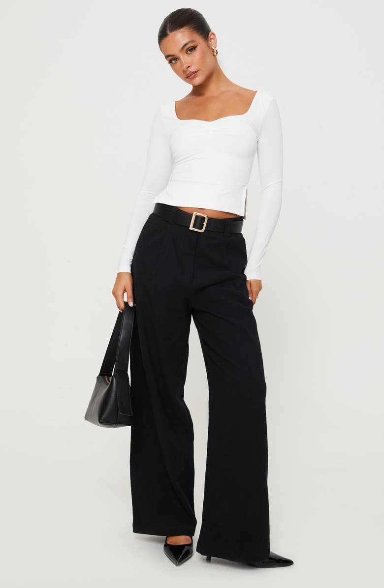 Princess Polly Rehna Side Slit Long Sleeve Top, Alternate, color, 