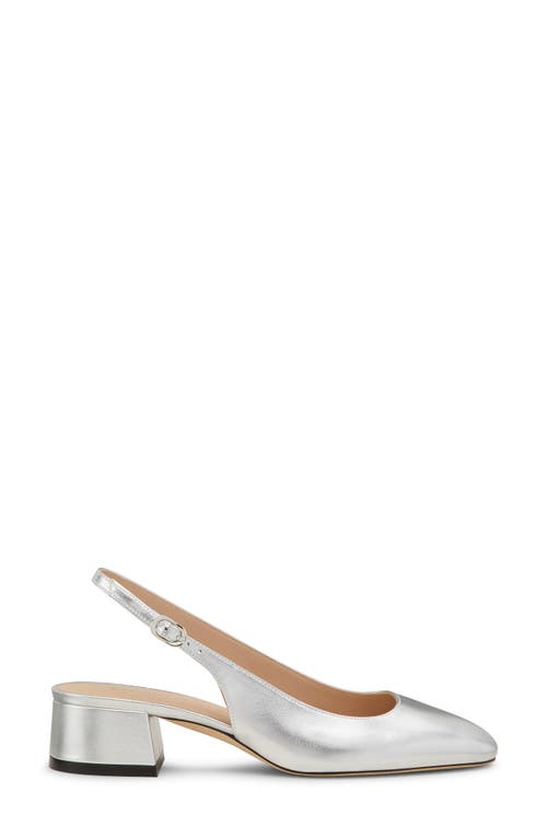 Stuart Weitzman Maeve Metallic Slingback Ballerina Pumps In Silver