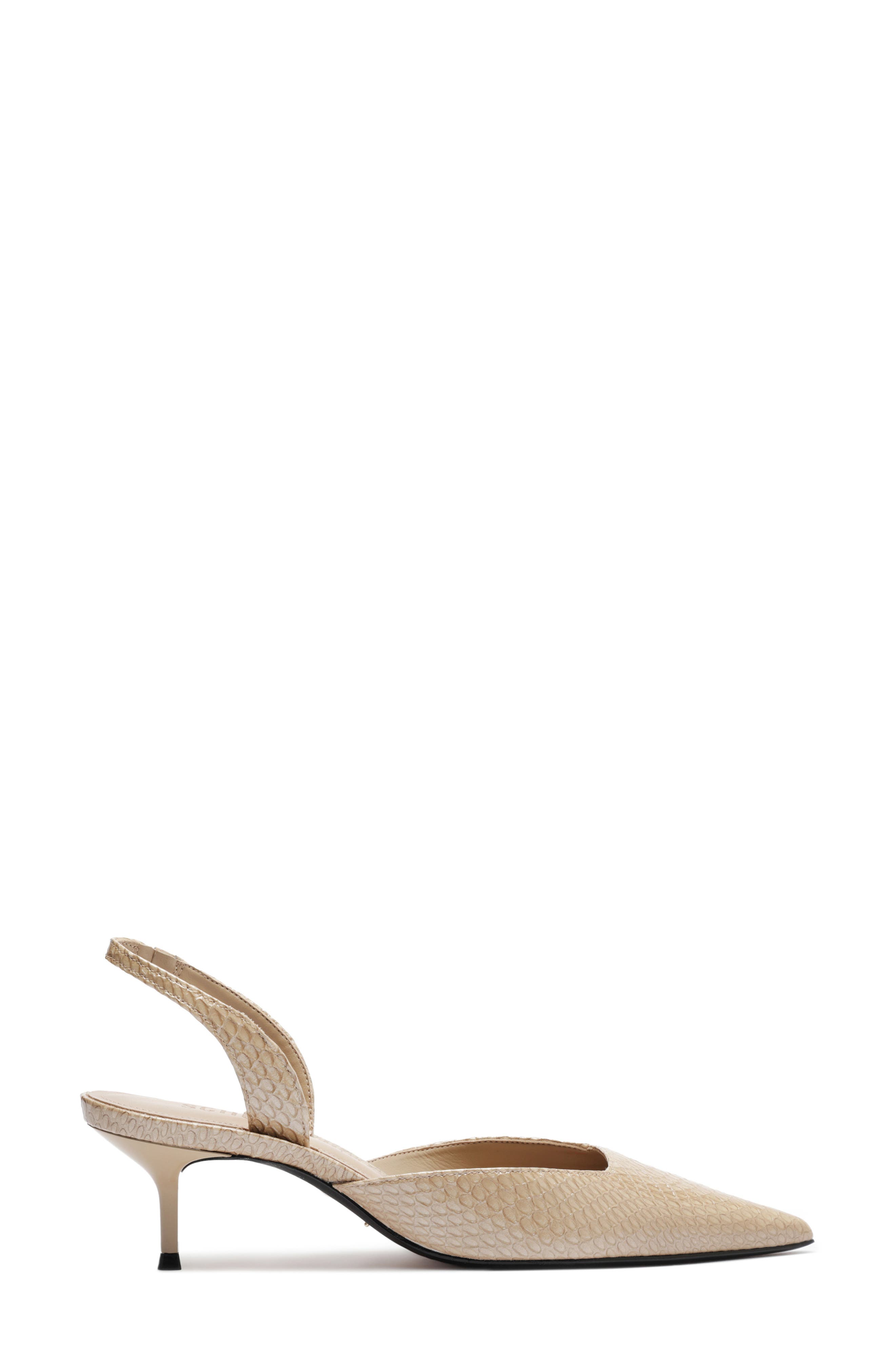 Schutz Paola Mid Slingback Pointed Toe Pump, Alternate, color, Pale Khaki