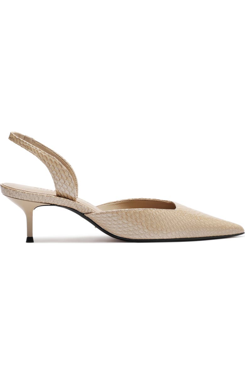 Schutz Paola Mid Slingback Pointed Toe Pump, Alternate, color, Pale Khaki