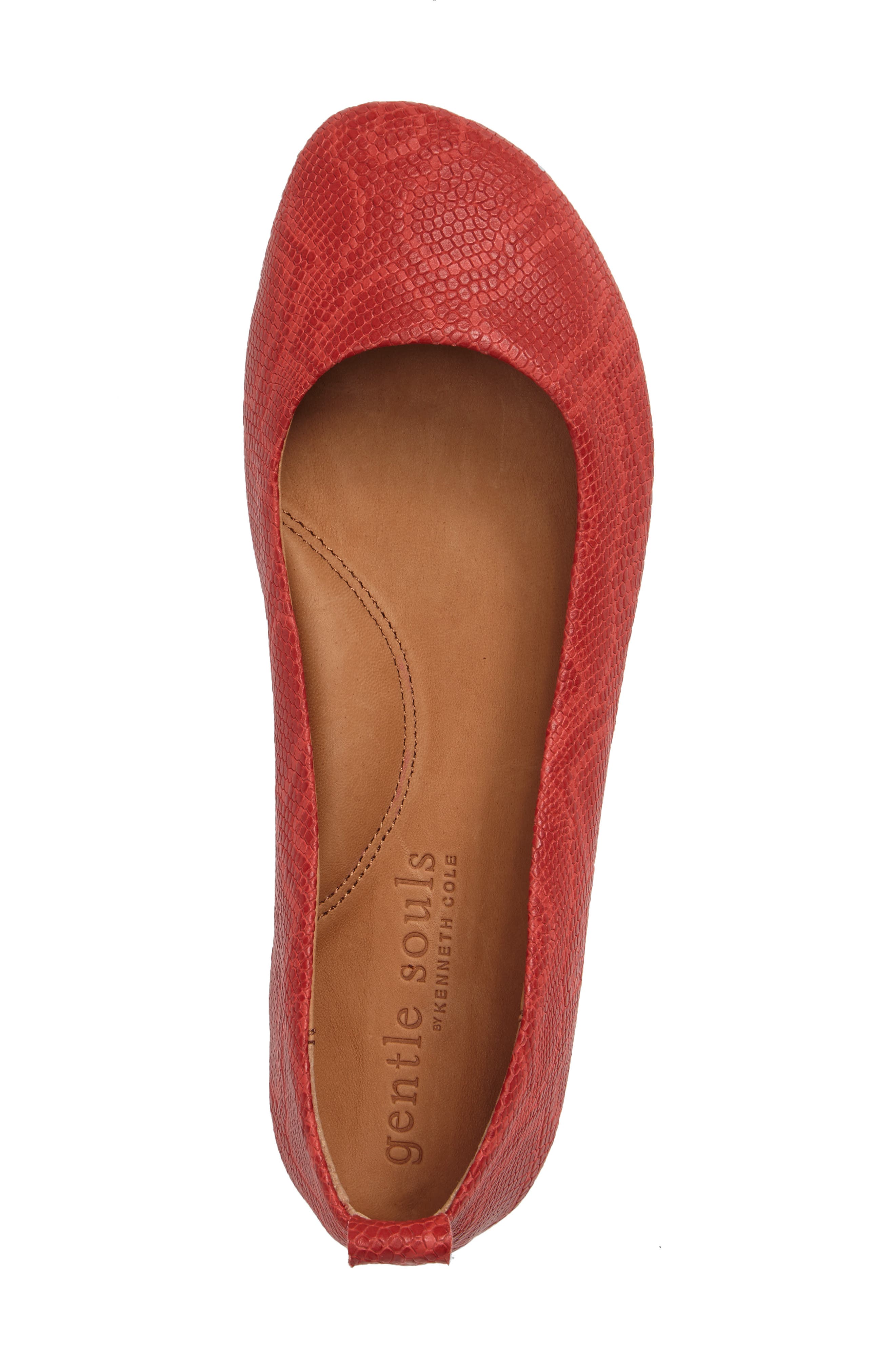 by Kenneth Cole Dana Flat, Alternate, color, RED LEATHER