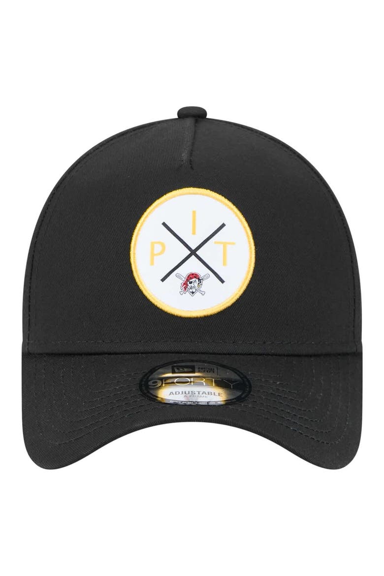Men's New Era Black Pittsburgh Pirates 9FORTY A-Frame Adjustable Hat, Alternate, color, Black