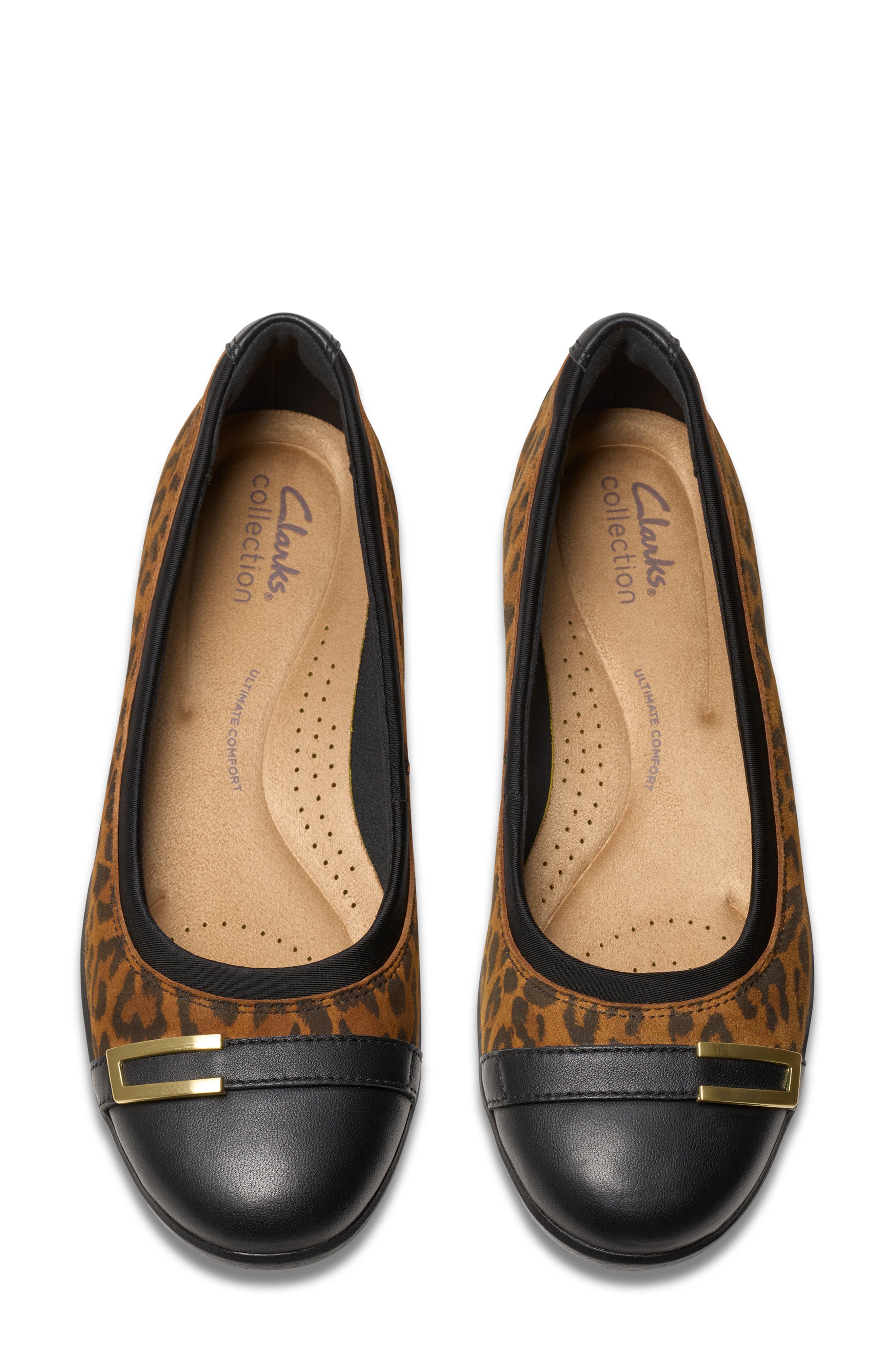 Clarks<sup>®</sup> Meadow Rose Cap Toe Flat, Alternate, color, Leopard Print