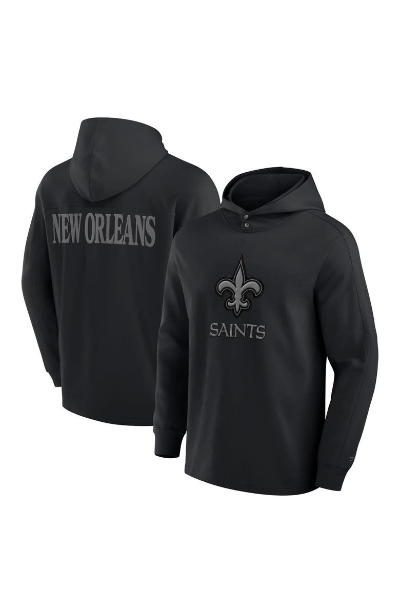 FANATICS Men's Fanatics Black New Orleans Saints Elements Blaze Tri-Blend Long Sleeve Hoodie T-Shirt, Alternate, color, 