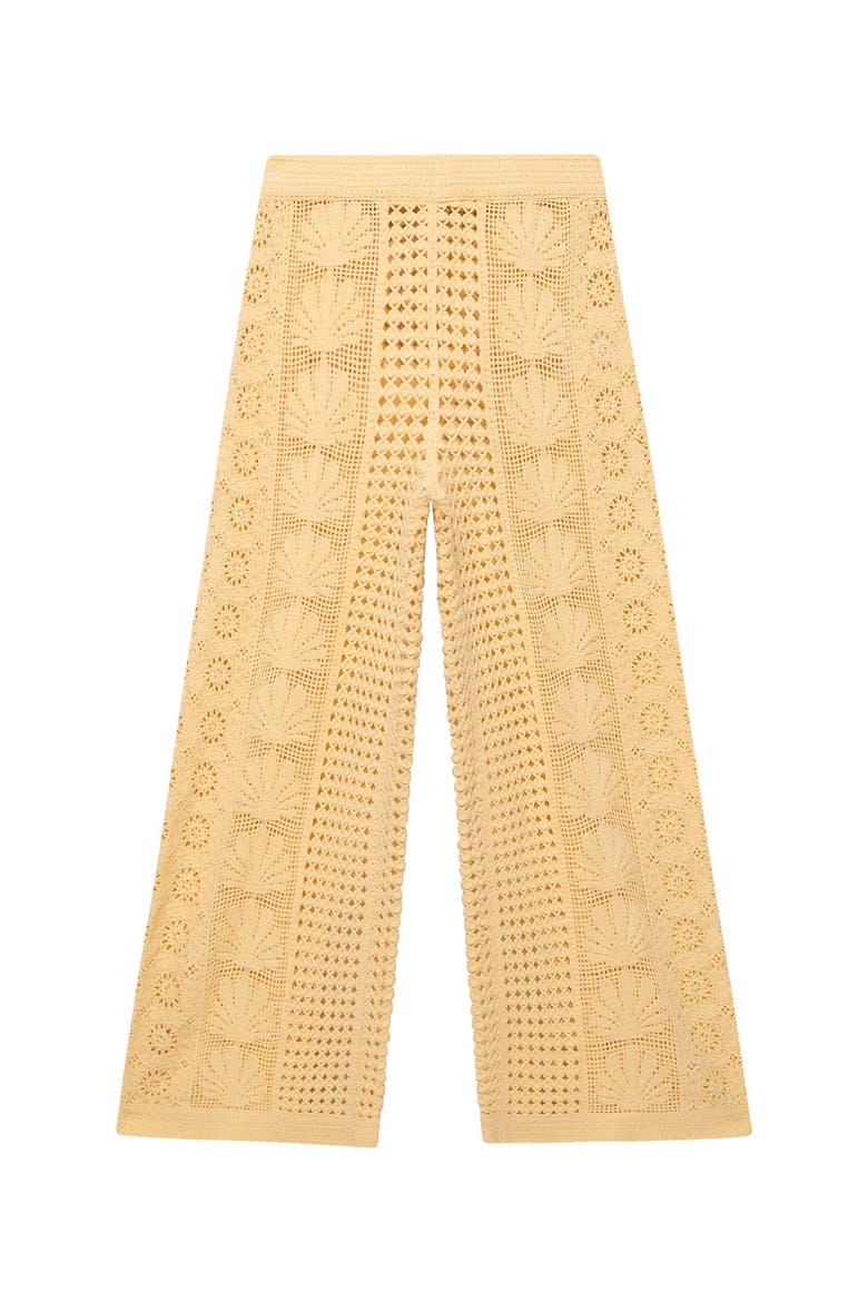 Crochet Knit Trousers, Alternate, color, Yellow