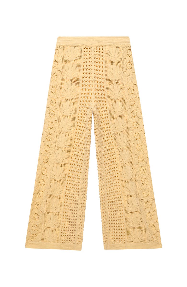MINT VELVET Crochet Knit Trousers, Alternate, color, Yellow
