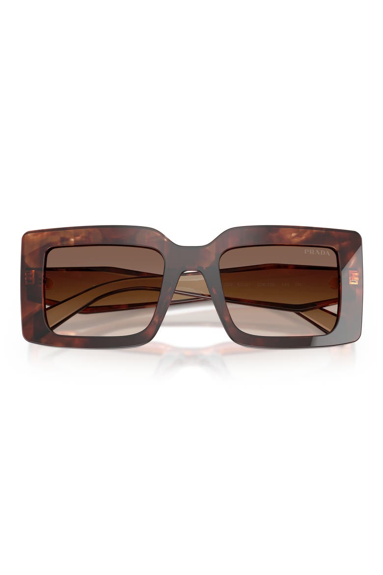 52mm Rectangular Sunglasses, Alternate, color, CARAMEL TORTOISE / BROWN
