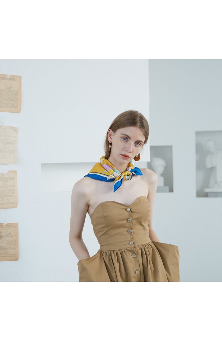 Lost Pattern NYC "El Amor" Silk Bandana, Alternate, color, Yellow