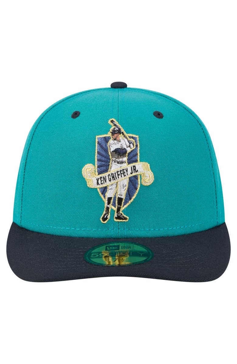 New Era Men's New Era Ken Griffey Jr. Aqua Seattle Mariners 59FIFTY Fitted Hat, Alternate, color, Aqua