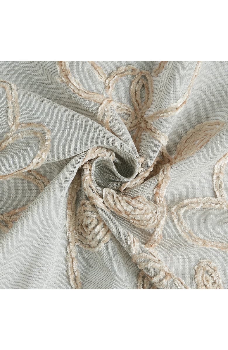 DAINTY HOME Set of 2 Embroidered Sheer Curtain Panels, Alternate, color, Linen