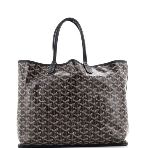 Pre-owned Goyard Goyard Anjou Reversible Tote Coated Canvas Pm In Black