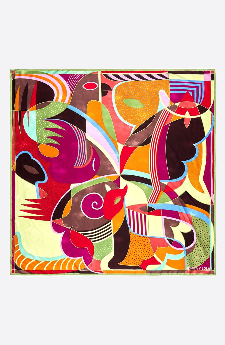 Bimba y Lola Geometric Shapes Scarf, Main, color, Garnet