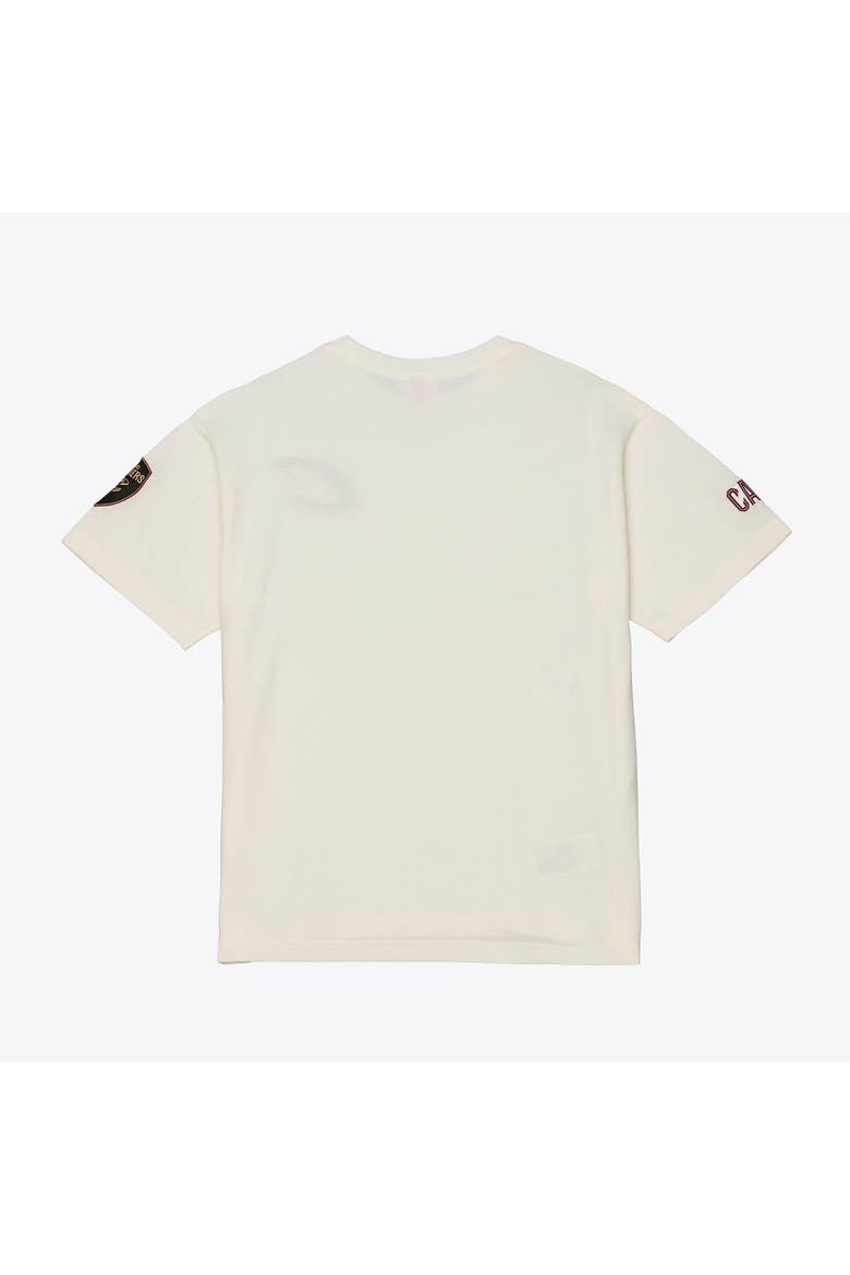 Men's Mitchell & Ness Cream Cleveland Cavaliers Hardwood Classics Chainstitch Premium T-Shirt, Alternate, color, Cream