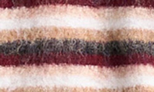 Topshop Fluffy Stripe Crewneck Sweater In Multi