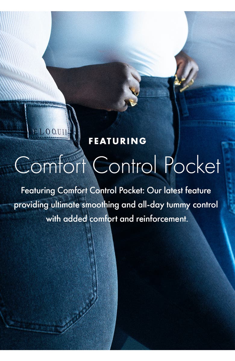 ELOQUII The Naomi Comfort Stretch Straight Leg Jean, Alternate, color, True Dark Rinse Denim