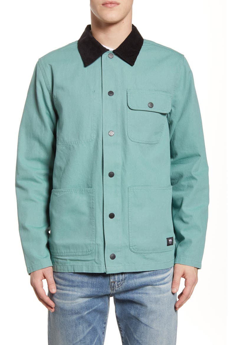 Drill Canvas Chore Coat, Alternate, color, OIL BLUE