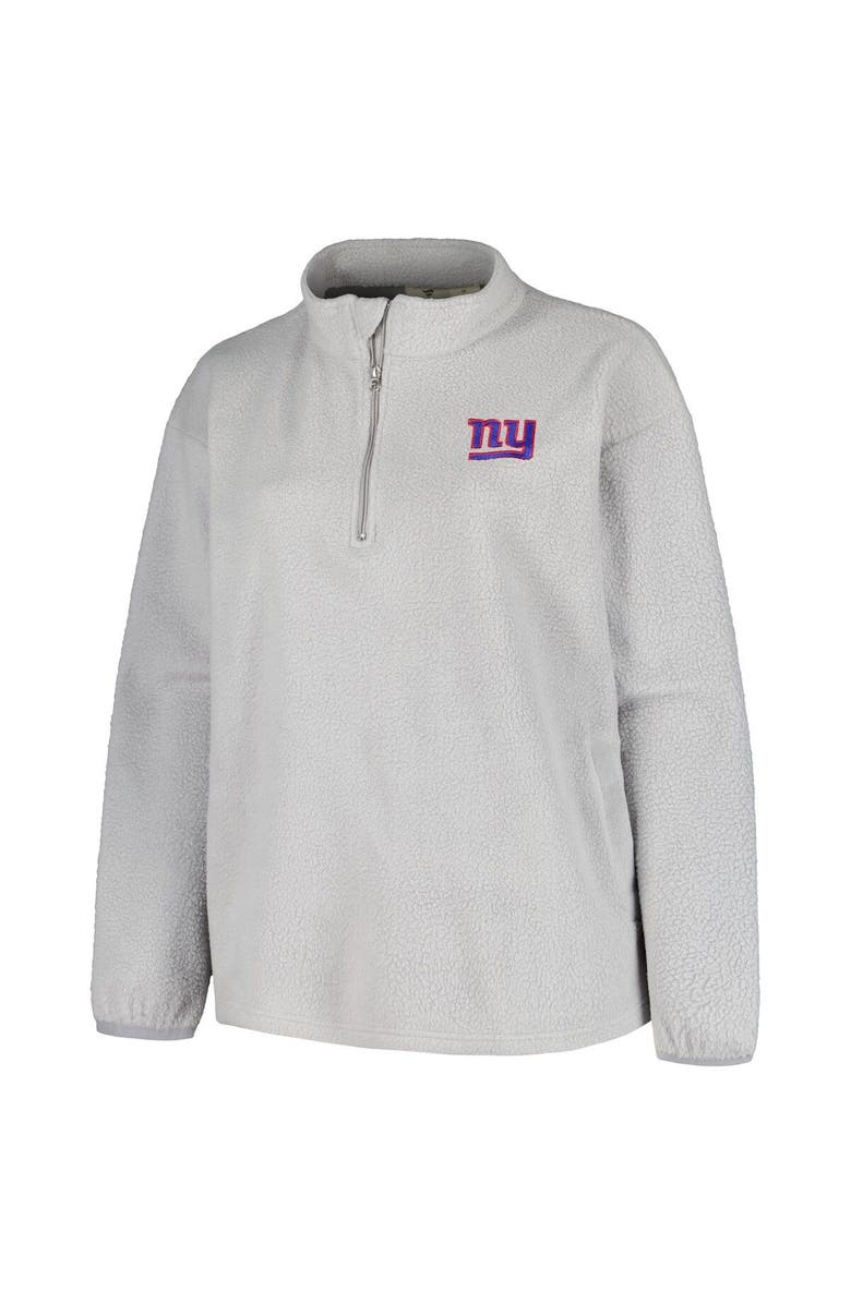 PROFILE Women's Profile Gray New York Giants Plus Size Sherpa Quarter-Zip Jacket, Alternate, color, 