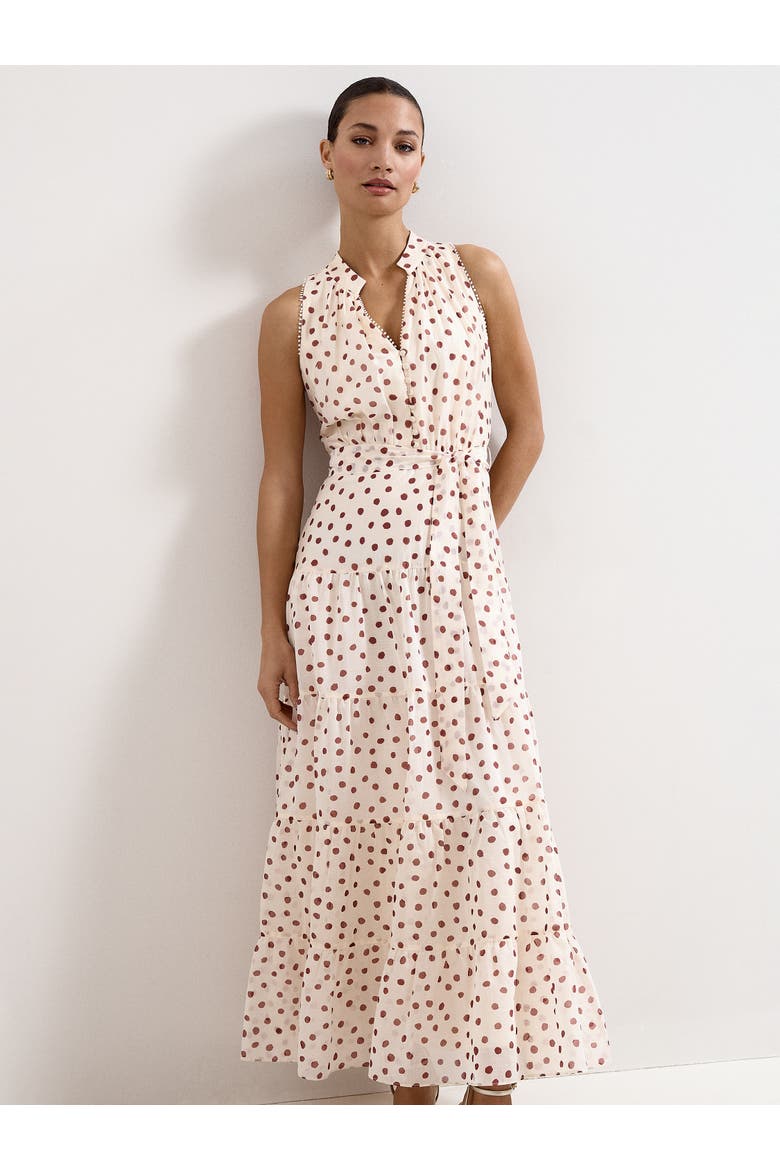 Nita Polka Dot Maxi Dress, Alternate, color, Cream