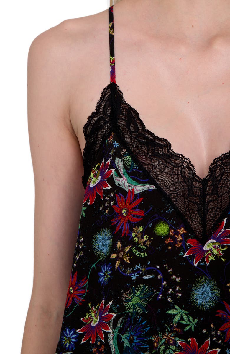 Zadig & Voltaire Christy Virgin Garden Print Camisole, Alternate, color, Encre