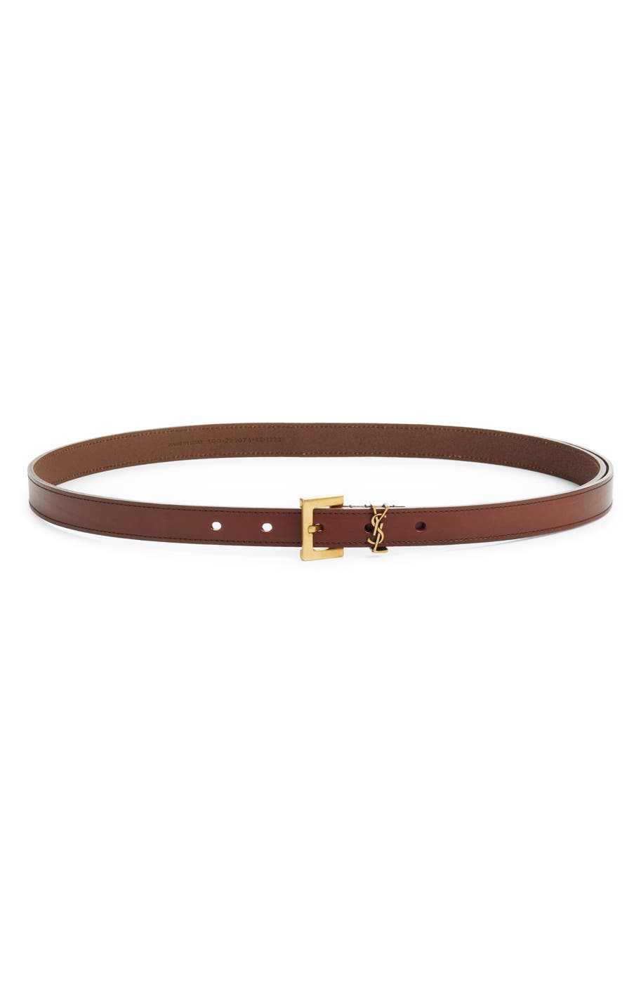 Saint Laurent Cassandre belt with YSL square monogram buckle in smooth leather