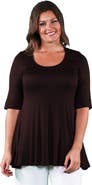 24seven Comfort Apparel Elbow Swing Tunic Top