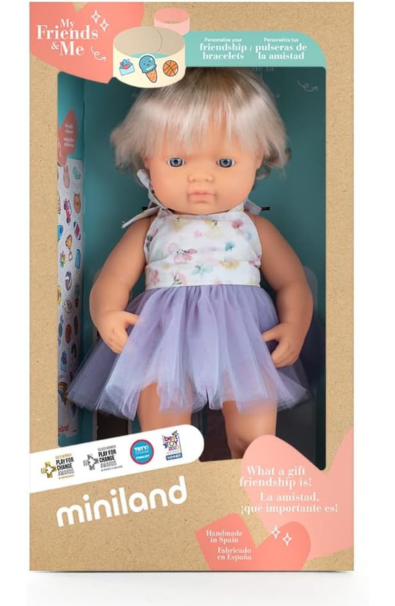Miniland My Friends and Me Collection Baby Girl Doll with Blonde Hair and Hearing Implant - 15", Alternate, color, Beige