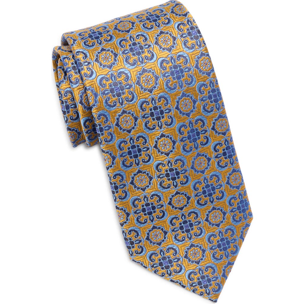 Ted Baker London Adelaide Float Medallion Silk Blend Tie In Yellow