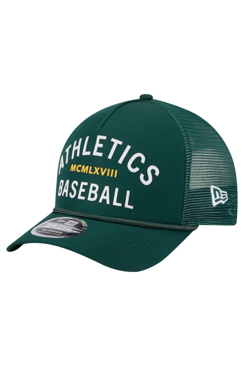 Men's New Era  Green Athletics Minimalist 9FORTY A-Frame Adjustable Hat, Main, color, Green