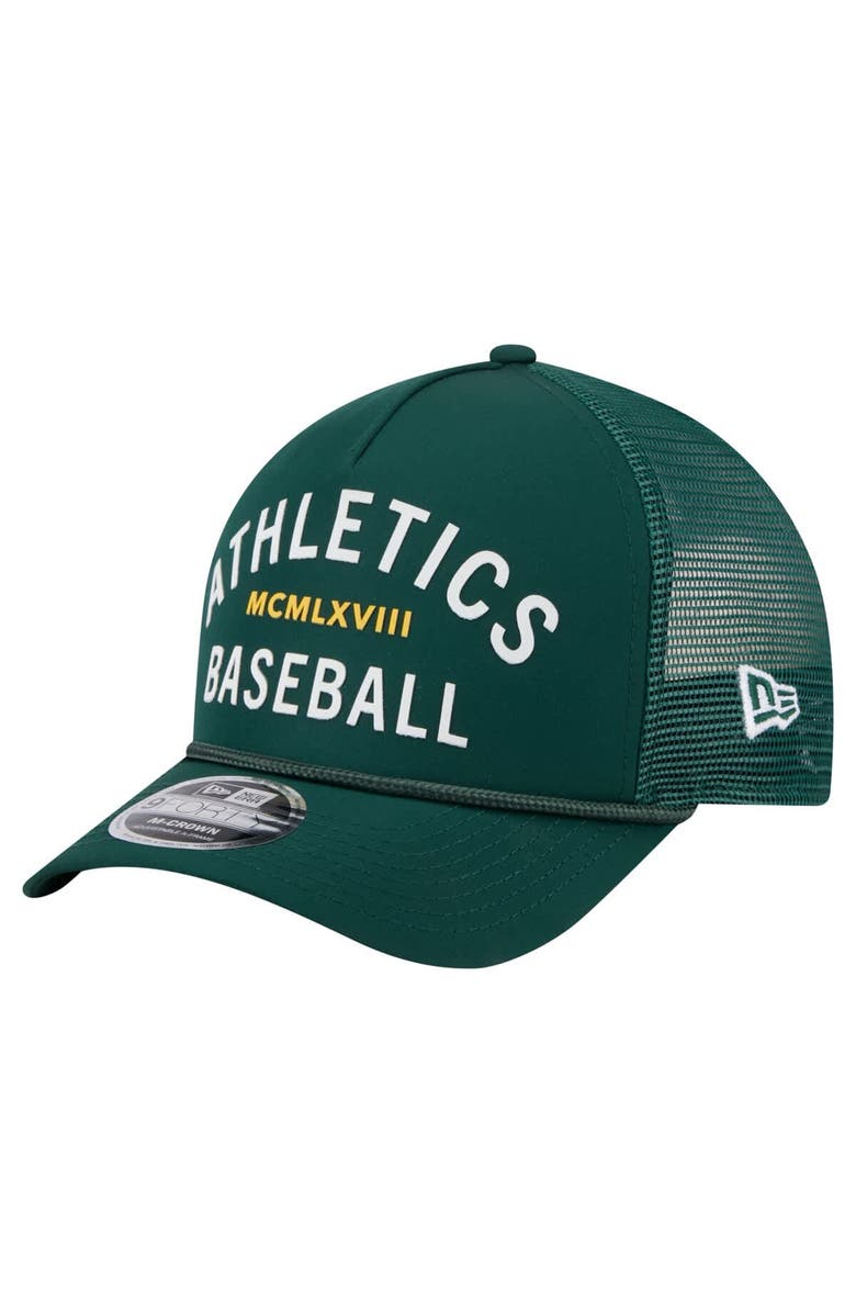 New Era Men's New Era Green Athletics Minimalist 9FORTY A-Frame Adjustable Hat, Main, color, Green