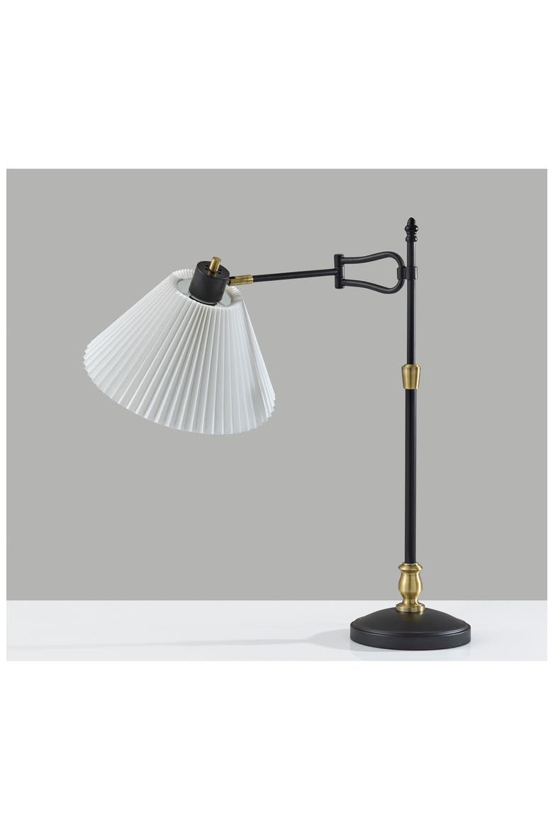 Elijah Swing Arm Table Lamp, Alternate, color, BLACK/ ANTIQUE BRASS
