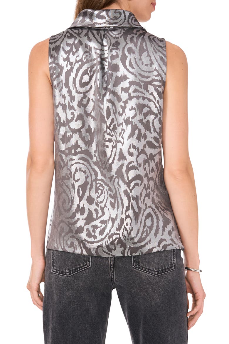 Cowl Neck Sleeveless Satin Top, Alternate, color, STEEL GREY