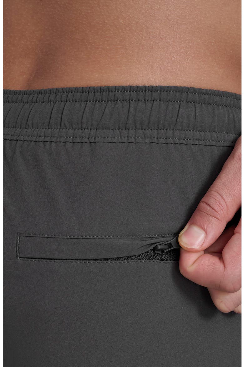 Solid Stretchy Jersey Swim Shorts, Alternate, color, IRON