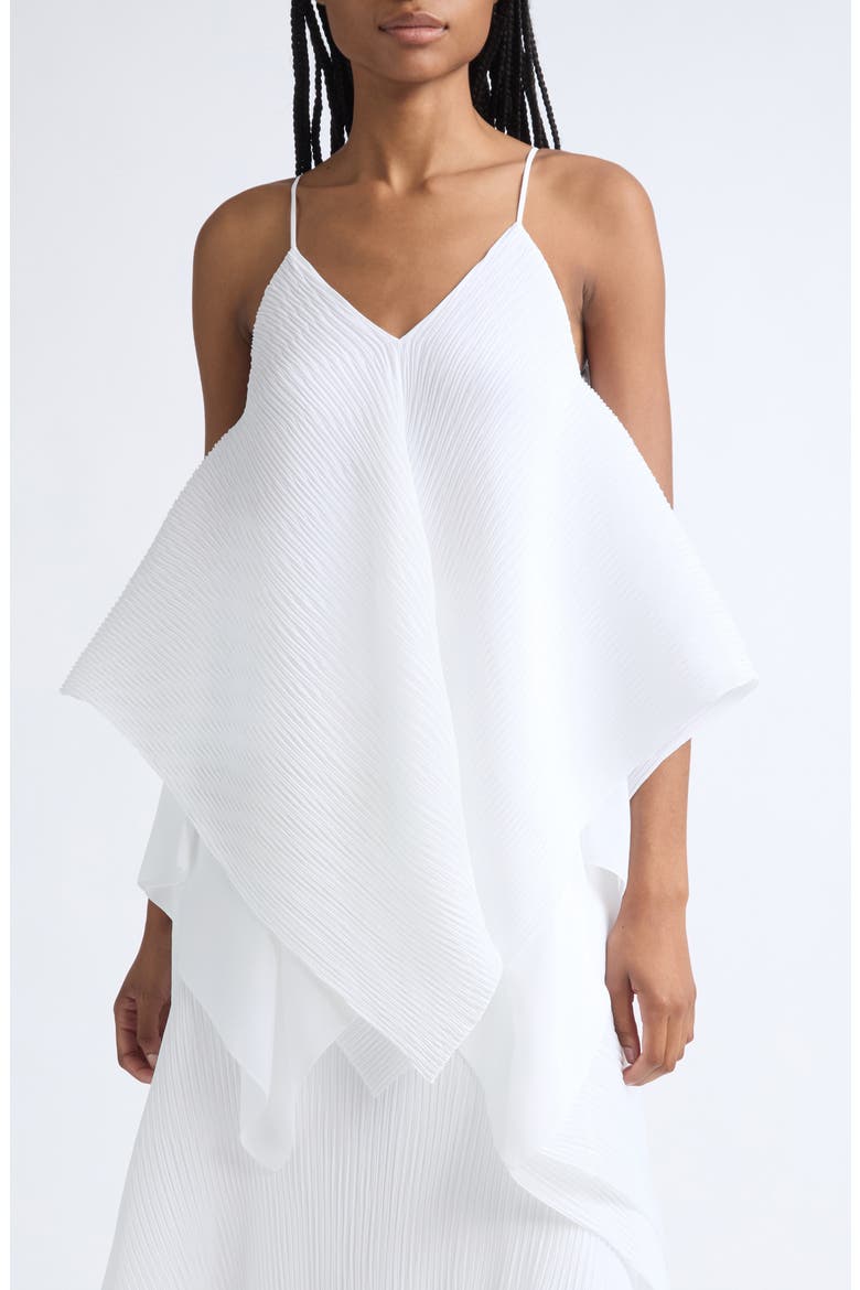 Pleated Handkerchief Hem Camisole, Main, color, WHITE