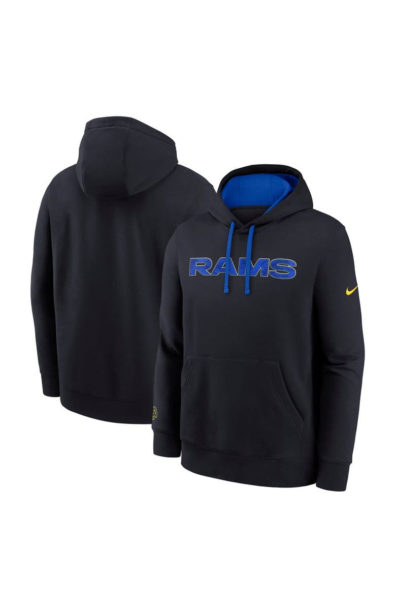 Nike Men's Nike Midnight Blue Los Angeles Rams 2025 Rivalries Collection Club Hoodie, Main, color, Dark Blue